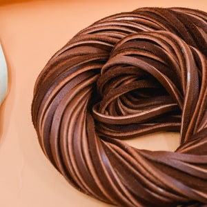 Chocolate Brown Deerskin Leather Lace – 3mm x 36 inches | Soft Deer Leather Strap, USA-Made | Jewelry, Fringe, Crafts, Boho and Tribal DIY Supplies