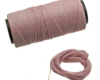 Mauve: Waxed Polyester Cord, 1mm x pack of 25 feet (8.33 yards) or 500 feet spool, 2-ply / Hilo Encerado, Linha Encerada, Supplies