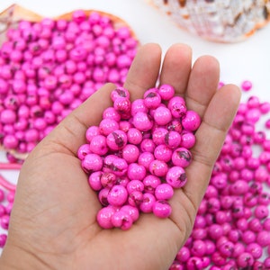 Barbie Pink: Real Acai Beads from South America, 6-10mm | Pick your Quantity | Eco-Friendly Beads, Natural Seeds, DIY Jewelry Making Supply