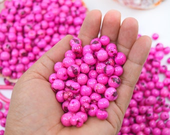 Barbie Pink: Real Acai Beads from South America, 8-10mm / Pick your qty / Natural Seeds, DIY Beads, Supplies