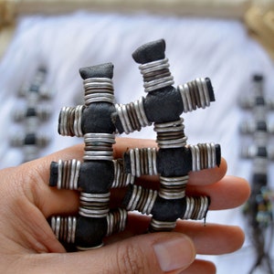 Cross Tuareg Magic: African Tuareg Tassels, 6.5, Single Layers, Tribal Colors, Sold by Each / Tribal Nomad Pendant, Nomadic Jewelry, Decor image 3