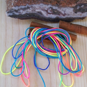 Neon: Rainbow Rattail Cord, Satin Cord, 1mm x 15ft bundle / Jewelry Cording, Friendship Bracelets, Macrame / DIY Supplies, Jewelry Making