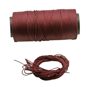 Purple Berry: Waxed Polyester Cord, 1mm x pack of 25 feet (8.33 yards) or 500 feet spool, 2-ply / Hilo Encerado, Linha Encerada, Supplies