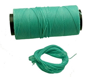 Jade Green: Waxed Polyester Cord, 1mm x pack of 25 feet (8.33 yards) or 500 feet spool, 2-ply / Hilo Encerado, Linha Encerada, Supplies