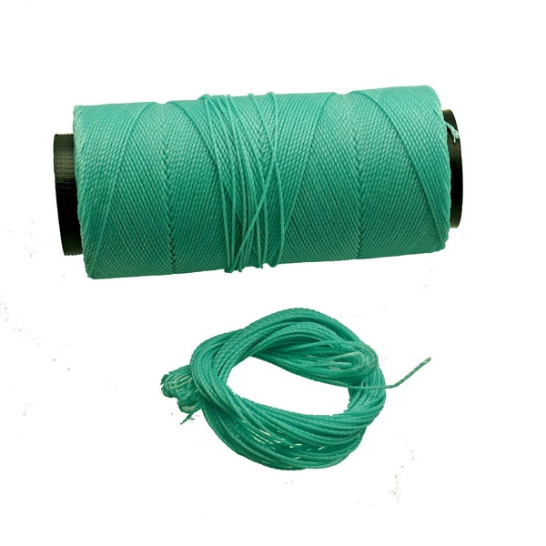 Jade Green: Waxed Polyester Cord, 1mm x pack of 25 feet (8.33 yards) or 500 feet spool, 2-ply / Hilo Encerado, Linha Encerada, Supplies