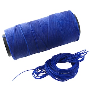 Royal Blue Waxed Polyester Cord – 1mm | 25 ft or Full Spool | Linhasita Style Macrame Cord, Beading Cord, Jewelry Making Supplies
