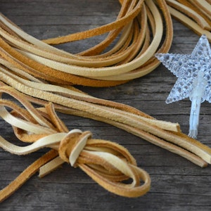 Light Tan: Deerskin Leather Strap, 3mm (1/8 inch) x 36 inches strap, Deer Leather, Soft Deer Lace for Jewelry Making & Crafts