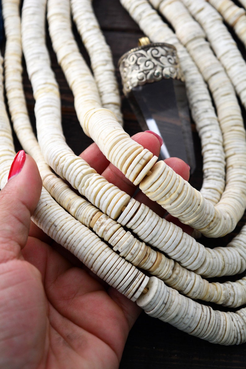 Ostrich Eggshell Beads Natural Cream White Ostrich Egg Shell Etsy UK
