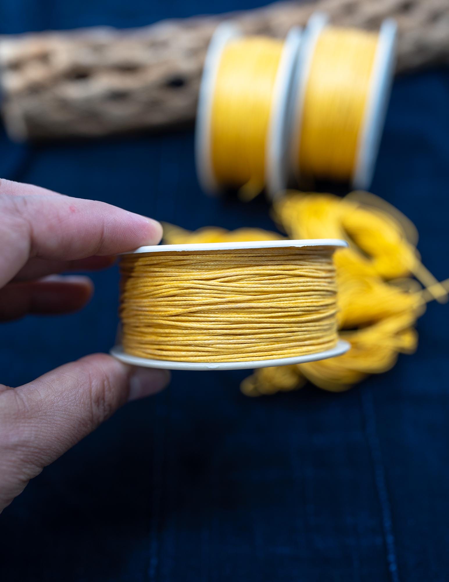 Material Manualidades Encerado Cordón De Algodón Encerado Amarillo