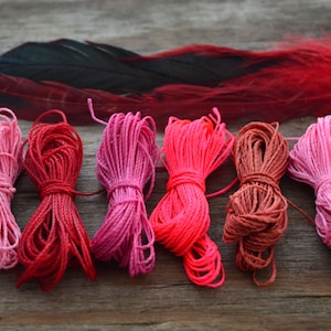 Passion Pink Mix: 1 mm gewachste Polyesterschnur, 6er-Pack (7,5 m) | Hilo Encerado, Linhasita, Makramee Schnürung