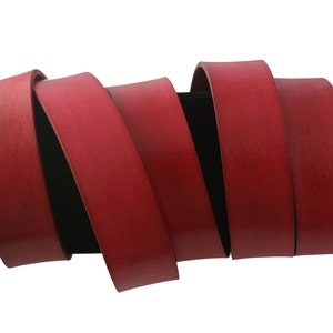Cranberry Red Leather Strap, 20mm wide, Eco Friendly Leather Made in the USA, sold in 16&quot; increments / Organic Leather Straps, Leather Cord