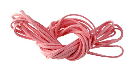 Light Pink: Faux Suede Leather Cord microfiber, 3mm X 15ft Bundle 5 Yards /  DIY Cord Supplies, Faux Suede Lace, Vegan Suede Cord 