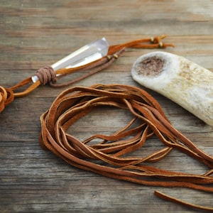 BULK Chocolate Brown Deerskin Leather Straps - 3mm (1/8 inch) x 10 Straps, 36 inches Each - Soft Deer Leather Lace Jewelry Making & Crafts
