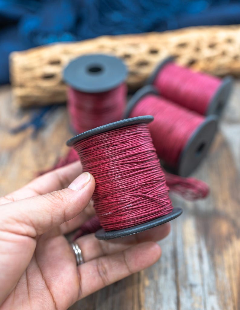 Red Velvet Non-Waxed Braided Cotton Cording, 1mm Thickness for Macrame, Jewelry Making, and Crafts | 25 feet or 100-meter Spool