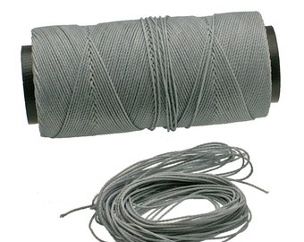 Grigio chiaro: cordino in poliestere cerato, 1 mm x confezione da 25 piedi (8,33 iarde) o bobina da 500 piedi, 2 capi / Hilo Encerado, Linha Encerada, Supplies