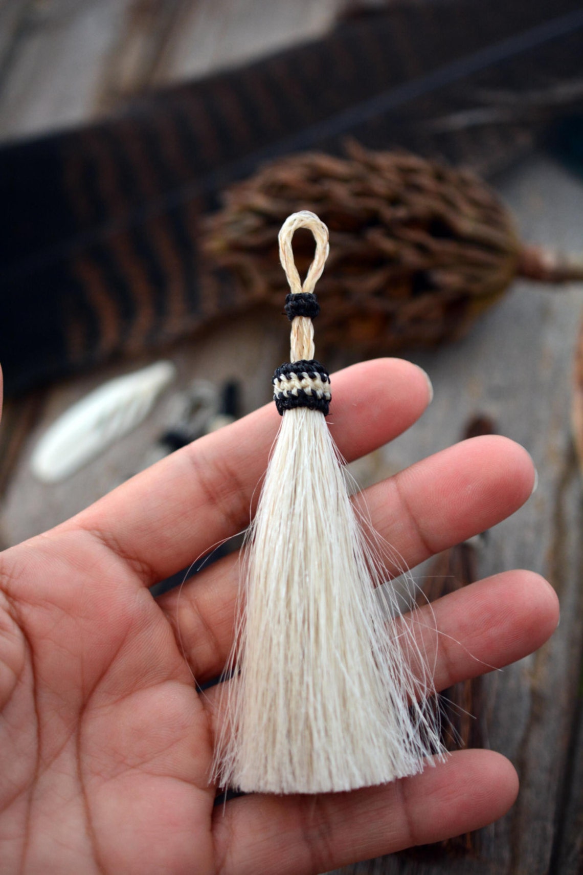 Long Loop Horse Hair Tassel 4 Tassels Real Horse Hair Etsy