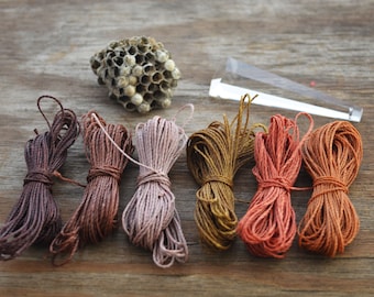 Earth Tones Mix: Waxed Polyester Cord, 1mm x 6 packs of 25 feet (8.33 yards), 2-ply / Macrame, Hilo Encerado, Polyester Thread, Supplies