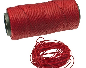 Cordino in poliestere cerato rosso scarlatto da 1 mm – Cordino per macramè a 2 capi / Confezione da 25 piedi o bobina da 500 piedi