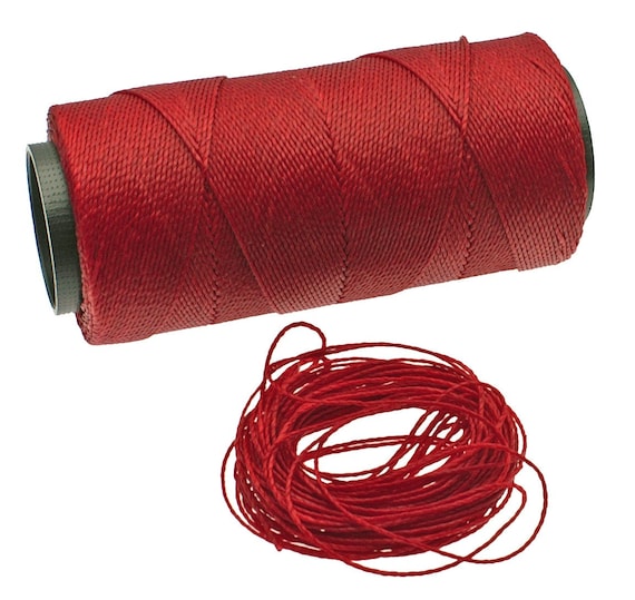 Scarlet Red Waxed Polyester Cord 1mm – 2-ply Macrame Cording | 25ft Pack or 500ft Spool