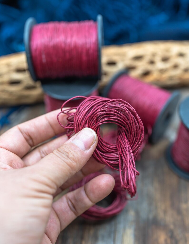 Red Velvet Non-Waxed Braided Cotton Cording, 1mm Thickness for Macrame, Jewelry Making, and Crafts | 25 feet or 100-meter Spool