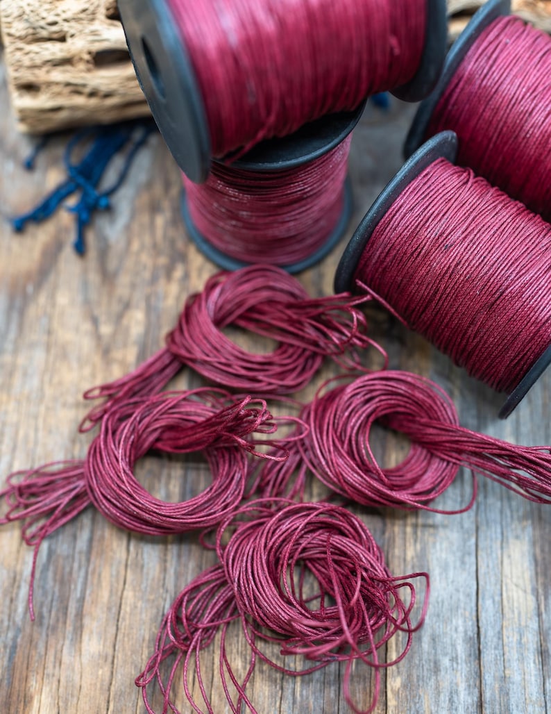 Red Velvet Non-Waxed Braided Cotton Cording, 1mm Thickness for Macrame, Jewelry Making, and Crafts | 25 feet or 100-meter Spool