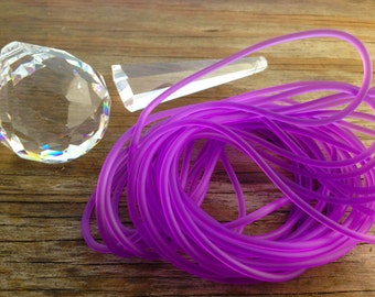 Púrpura radiante: Tubo de joyería de caucho sólido, 2 mm, 10 pies, cordón de goma para la fabricación de joyas, artesanía de bricolaje, señuelos de pesca, suministros de joyería