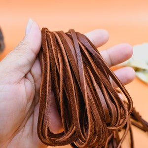 Chocolate Brown Deerskin Leather Lace – 3mm x 36 inches | Soft Deer Leather Strap, USA-Made | Jewelry, Fringe, Crafts, Boho and Tribal DIY Supplies