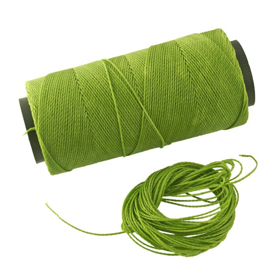 Pistachio Green Waxed Polyester Cord 1mm Macrame Cord, 25 or 500 Feet Beading Cording