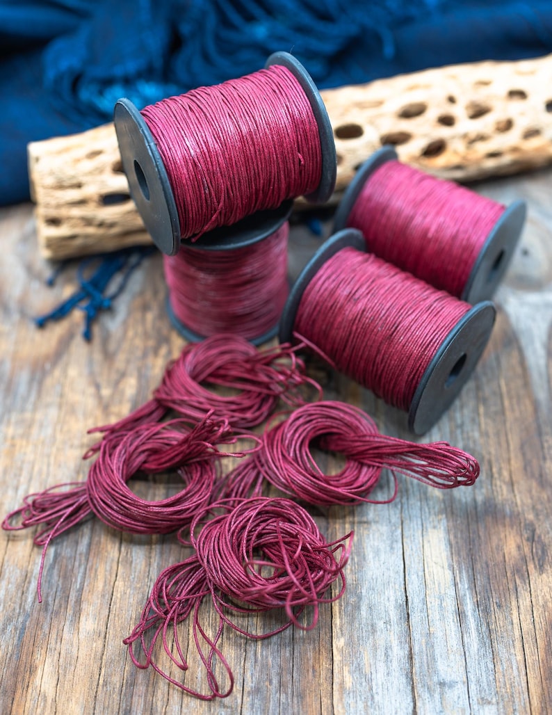 Red Velvet Non-Waxed Braided Cotton Cording, 1mm Thickness for Macrame, Jewelry Making, and Crafts | 25 feet or 100-meter Spool