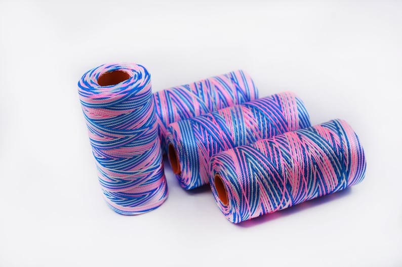 Pink and Blue Nylon Thread for Macrame