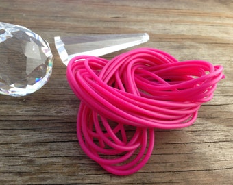 Neon Hot Pink: SOLID Rubber Tubing, 2mm x 5 yards / Jewelry Supplies, Knotting, Stringing, Craft Supplies, Beading Cord