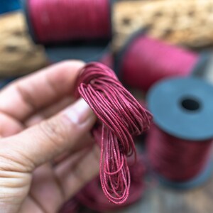 Red Velvet Non-Waxed Braided Cotton Cording, 1mm Thickness for Macrame, Jewelry Making, and Crafts | 25 feet or 100-meter Spool