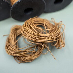 Light Brown Non-Waxed Braided Cotton Cording, 1mm Thickness for Macrame, Jewelry Making, and Crafts | 25 feet or 100-meter Spool