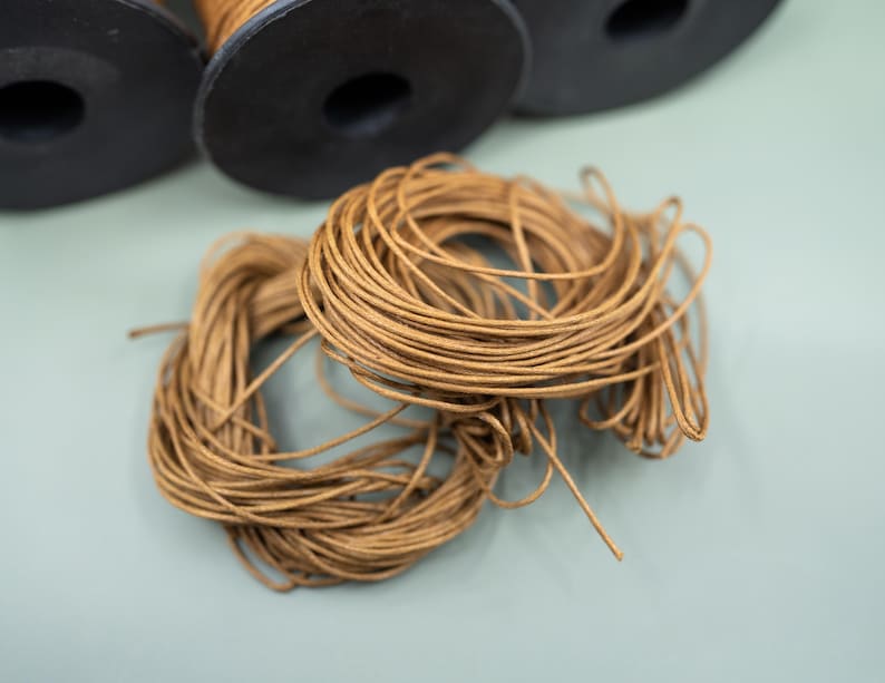 Light Brown Non-Waxed Braided Cotton Cording, 1mm Thickness for Macrame, Jewelry Making, and Crafts | 25 feet or 100-meter Spool