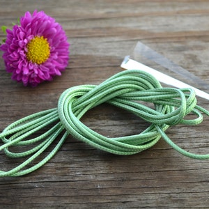 Glossy Polyester: Mint Green 2mm x 10ft Braided Glossy Polyester - Nylon Cord / DIY craft cord, Snake Cord, Shamballa Bracelets / Supplies
