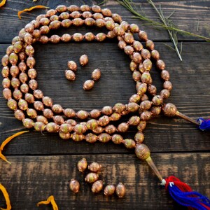 Full Necklace: Ethiopian Brass and Copper, Hollow Balloon Metal Beads, 8-10mm, 70 beads, Handmade Vintage African Beads, Authentic African