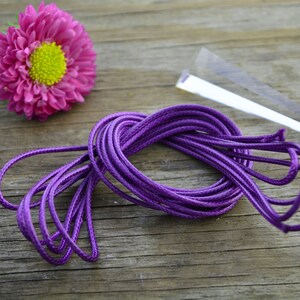 Glossy Polyester: Royal Purple 2mm x 10ft Braided Glossy Polyester - Nylon Cord / DIY craft cord, Snake Cord, Shamballa Bracelets / Supplies