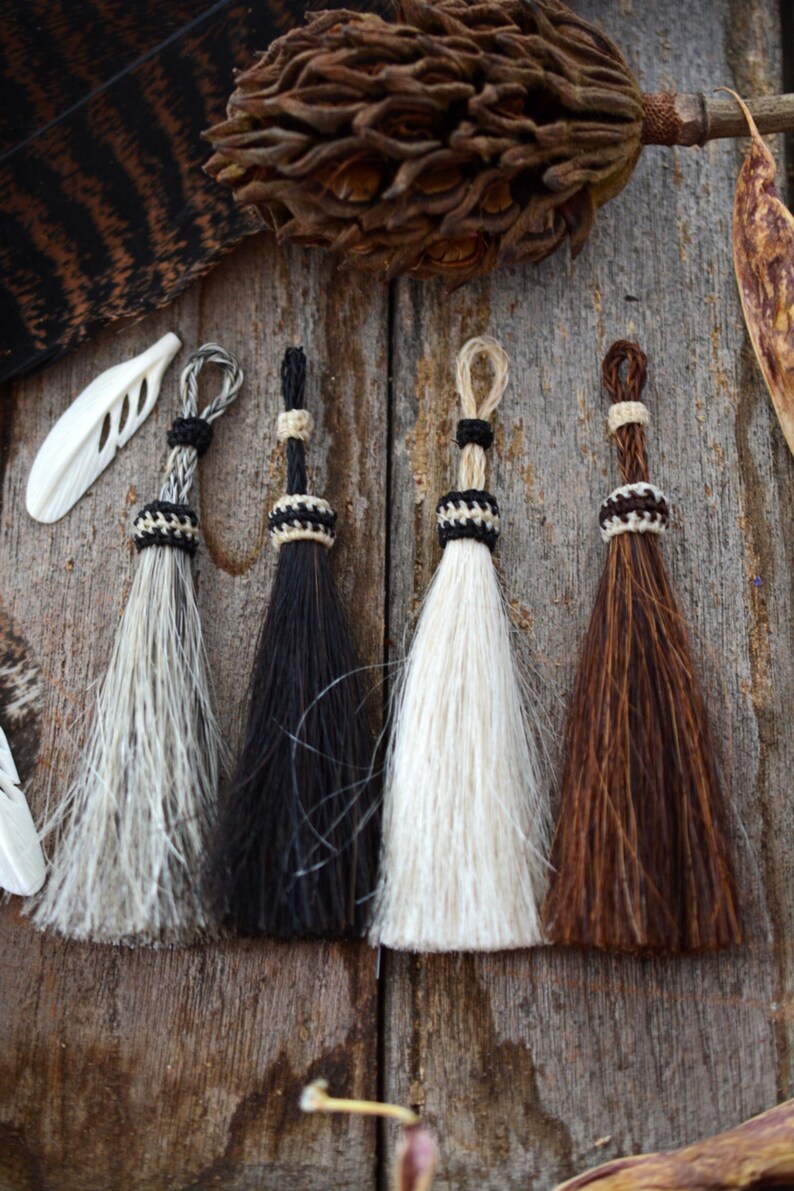 Long Loop Horse Hair Tassel 4 Tassels Real Horse Hair Etsy