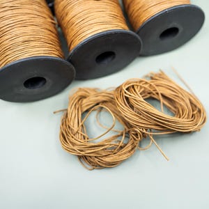 Light Brown Non-Waxed Braided Cotton Cording, 1mm Thickness for Macrame, Jewelry Making, and Crafts | 25 feet or 100-meter Spool