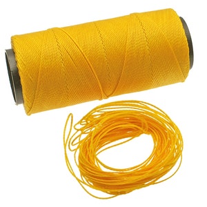 Sunny Yellow: Waxed Polyester Cord, 1mm, pack of 25 feet, Waxed Polyester Beading Cord, Linhasita, Macrame Cording, Jewelry Cord, Supplies
