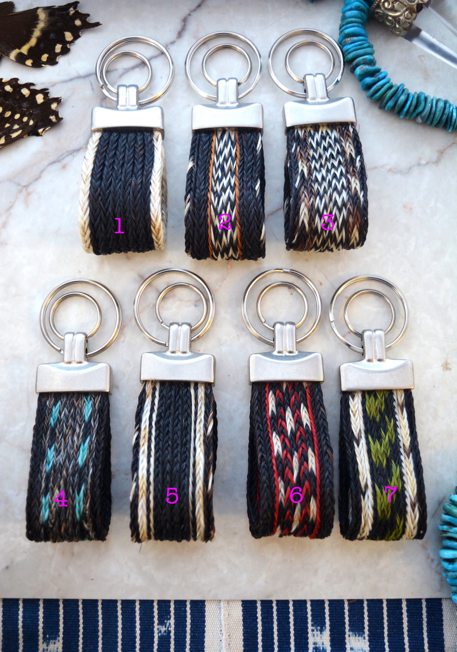 Horse Hair Keychains Natural Horsehair Key Ring With Steel Etsy