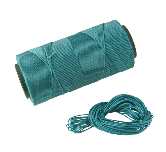 Teal Blue: Waxed Polyester Cord, 1mm X Pack of 25 Feet 8.33 Yards