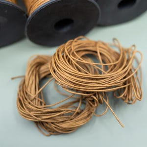 Light Brown Non-Waxed Braided Cotton Cording, 1mm Thickness for Macrame, Jewelry Making, and Crafts | 25 feet or 100-meter Spool