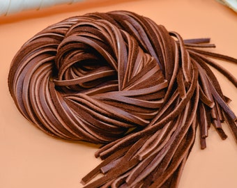 Chocolate Brown Deerskin Leather Lace – 3mm x 36 inches | Soft Deer Leather Strap