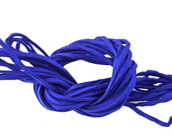 Royal Blue: Faux Suede Leather Cord (Microfiber), 3mm x 15ft bundle (5 yards) / DIY Cord Supplies, Faux Suede Lace, Vegan Suede Cord