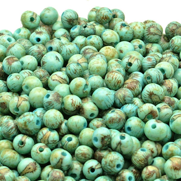 Tiger Aqua: Currently on Back Order / Real Acai Beads from South America, 8-10mm / Pick your qty / Eco-Friendly Beads, Natural Seeds