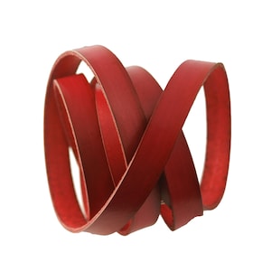 Correa de piel color rojo pistacho, 16 mm de ancho, piel ecológica fabricada en EE. UU., se vende en incrementos de 16&quot; / Correas de piel, cordón de piel