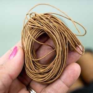 Light Brown Non-Waxed Braided Cotton Cording, 1mm Thickness for Macrame, Jewelry Making, and Crafts | 25 feet or 100-meter Spool
