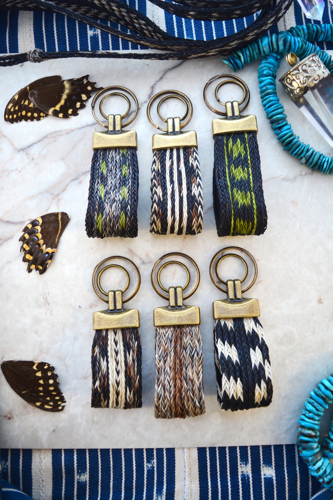 Horse Hair Keychains Natural Horsehair Key Ring With Brass Etsy