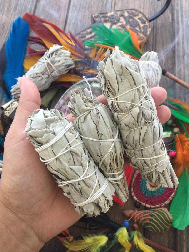 Sage Bundles for Smudging, Meditation, Clearing and Protection Natural White Sage Smudge Sticks, 3 bundles / 1 piece image 3